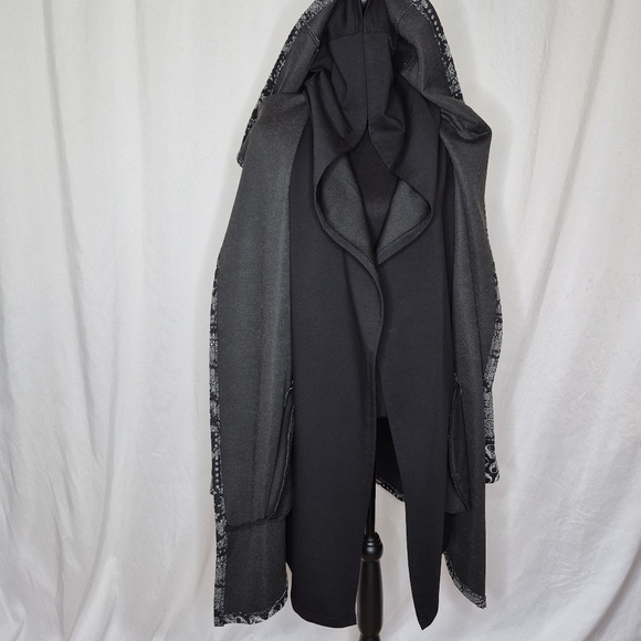 Maceoo Men's Skull Sportcoat Open Front Double Layered Hooded Cardigan - Size M* - Picture 7 of 16